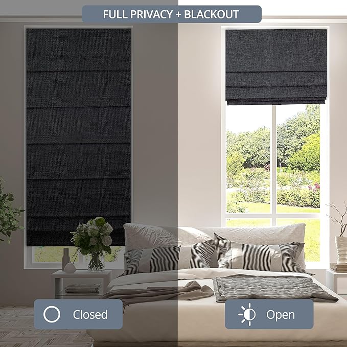 CHICOLOGY Cordless Roman Shades for Windows, Lexington Pebble (Blackout Style) Lined Polyester Room Darkening Shade, Privacy Window Treatment, Inside/Outside Mount, True-to-Size, 23" W x 72" H