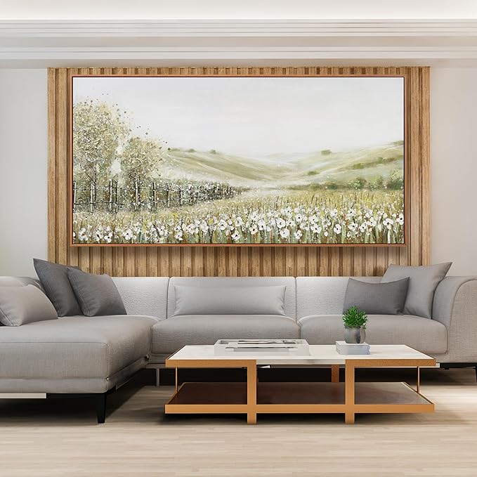 Framed Canvas Wall Art Decor Natural Wall Decorations Home Decor Wall Art Prints Mountain Wilderness Landscape Large Size Artwork for Living Room Bedroom Kitchen Office Decor 29"×58"