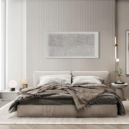 NANKAI Art 24x48 inches White Texture Abstract Art Oil Painting Contemporary Minimalism Art Home Office Wall Decoration Art