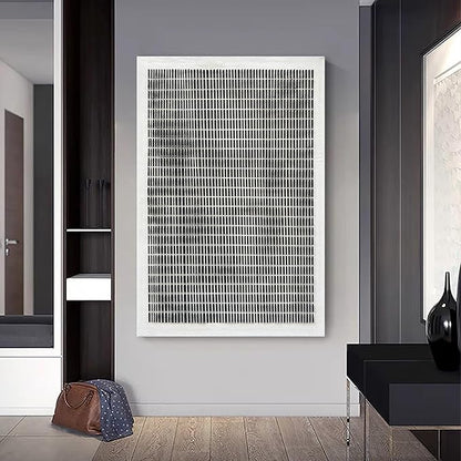 NANKAI Art Hand-painted 45x30 inches white and black thick texture abstract art oil painting Contemporary minimalist art home office corridor wall decoration painting