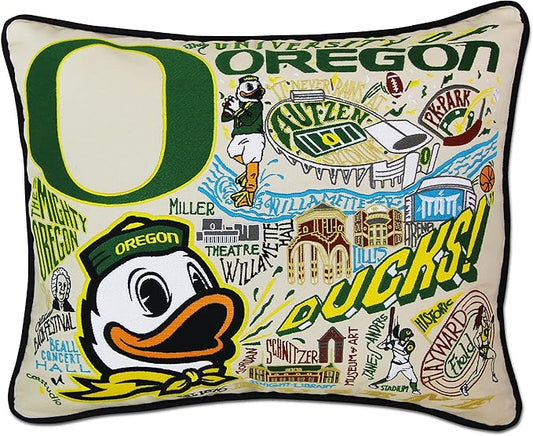 Catstudio University of Oregon Collegiate Embroidered Decorative Throw Pillow