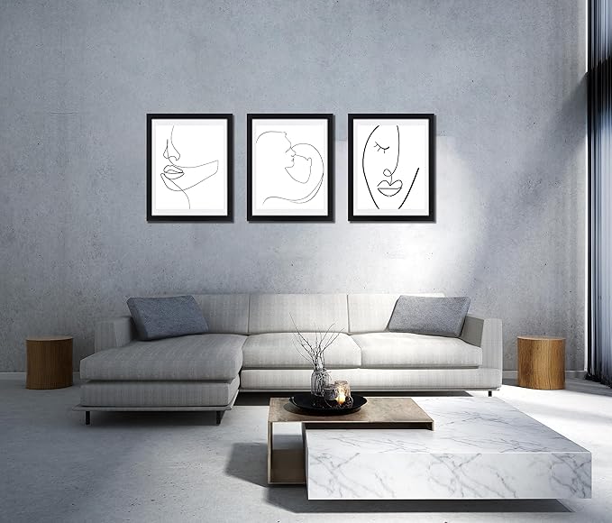 HEART ART Frame, Picture Frame Set of 9 13x19 inches with Mat for 11x17, Gallery Wall Design, Black