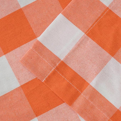 3 Pieces Tier Curtains and Valance Set Buffalo Check Kitchen Tiers Plaid Gingham Grommet Top Classic Short Small Cafe Curtains Country Farmhouse Cafe Bathroom 54"x18"/32"x36" Orange & White