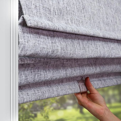 CHICOLOGY Cordless Roman Shades for Windows, Lexington Gainsboro (Blackout Style) Lined Polyester Room Darkening Shade, Privacy Window Treatment, Inside/Outside Mount, True-to-Size, 23" W x 72" H
