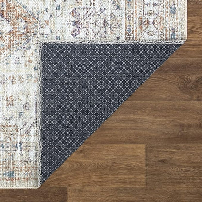 Bloom Rugs Washable Non-Slip 2' x 3' Rug - Peach/Beige Traditional Oriental Area Rug for Living Room, Bedroom, Dining Room, and Kitchen - Exact Size: 2' x 3'