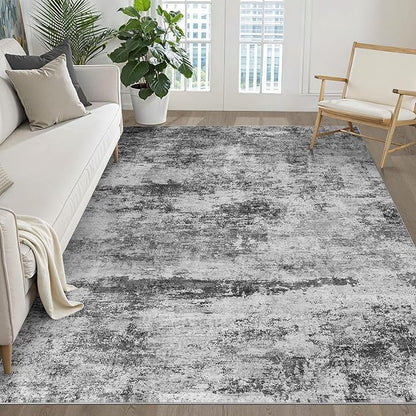 5x8 Area Rugs Living Room: Washable Large Abstract Neutral Modern Soft Rug Stain Resistant Indoor Floor Non-Slip Accent Carpet for Bedroom Nursery Playroom Dining Room Office Dorm Home House
