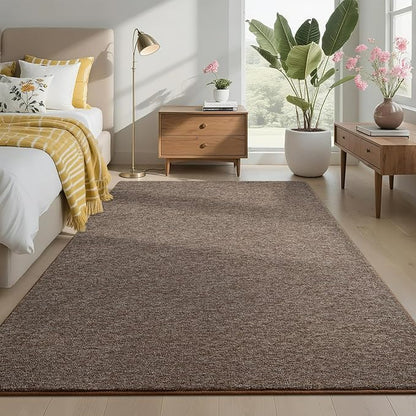 4x6 Area Rugs for Bedroom Living Room, Brown Soft Low-Pile Modern Indoor Thickened Memory Foam Non-Slip Washable Carpets for Kids Dorm Home Decor Rug