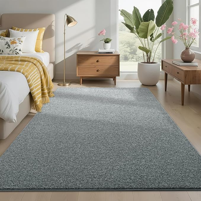 4x6 Area Rugs for Bedroom Living Room, Grey Green Soft Low-Pile Modern Indoor Thickened Memory Foam Non-Slip Washable Carpets for Kids Dorm Home Decor Rug