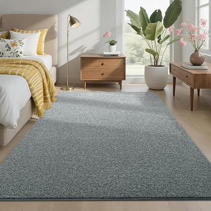 4x6 Area Rugs for Bedroom Living Room, Grey Green Soft Low-Pile Modern Indoor Thickened Memory Foam Non-Slip Washable Carpets for Kids Dorm Home Decor Rug