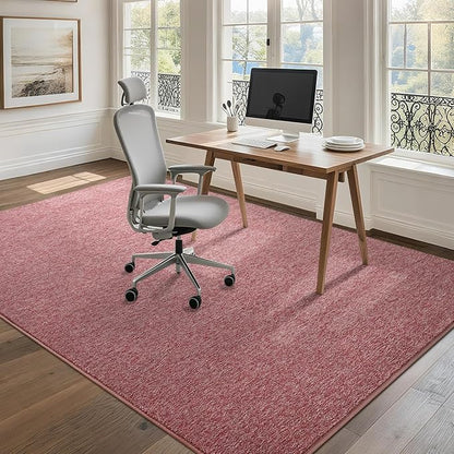 7x10 Area Rugs for Bedroom Living Room, Dark Red Soft Low-Pile Modern Indoor Thickened Memory Foam Non-Slip Washable Carpets for Kids Dorm Home Decor Rug