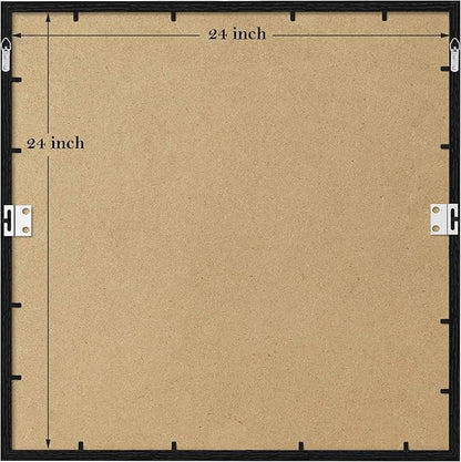 eletecpro 24x24 Picture Frames Set of 9, Classic Gallery Wall Frame Set for 20x20 Photos with Mat or 24x24 without Mat, Storyline Picture Frame for Art Prints, Black Poster Frames for Home Decor Wall