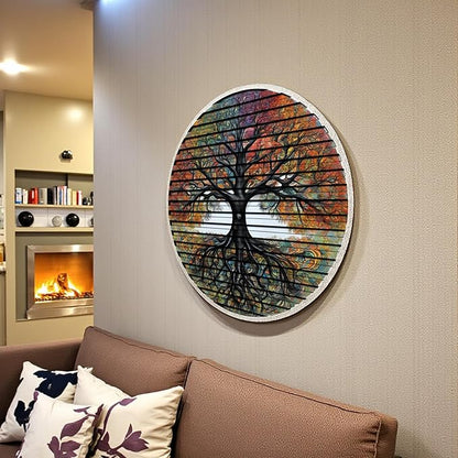 Tree Of Life, Carved Wood Wall Art, 3D Wall Decor, Home Decor, Housewarming Gift, Wall Hangings, Round Wall Art, Wooden Wall Decor,Home Art, Home Decor
