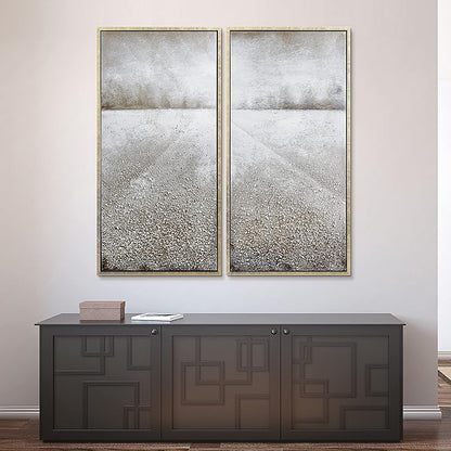 Empire Art Direct Abstract Wall Art Textured Hand Painted Canvas by Martin Edwards, Diptych, 48" x 24" each, Pebble Road