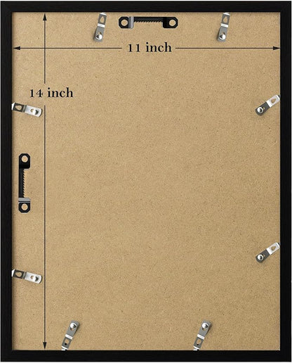 eletecpro 11x14 Picture Frames Set of 9 Classic Gallery Wall Frame Set, Displays 8x10 Photos with Mat or 11x14 No Mat, Black Picture Frames Collage Wall Decor for Home Decor