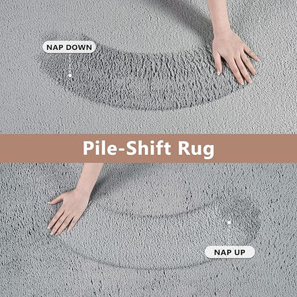FinRèc 4x6 Washable Area Rugs for Bedroom Living Room, Low Pile Thin Rug Solid Color, Non-Slip Carpet Indoor for Home Decor (Pure Light Grey)