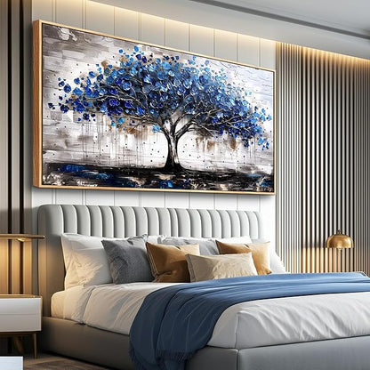 hyidecorart Canvas Wall Art For Office Abstract Wall Decoration For Living Room Bedroom Decor Tree Panoramic Landscape Painting Wood Framed Prints Textured Pictures Artwork Large Modern Hotel Decor