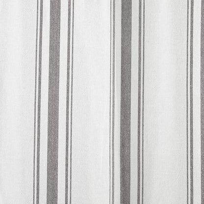 Lush Decor Farmhouse Stripe Yarn Dyed Eco-Friendly Recycled Cotton Window Curtain Panel Pair, 42" W x 63" L, Gray - Classic Modern Rustic Charm - Eco Friendly Cotton Fabric