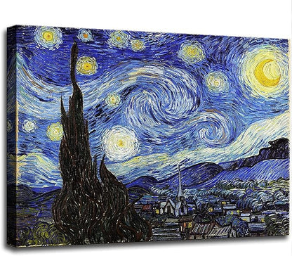 dgbtcart Starry Night, Vincent Van Gogh Canvas Wall art, Classic Paintings Reproduction Pictures Poster, Abstract Artwork Prints for Home Decor