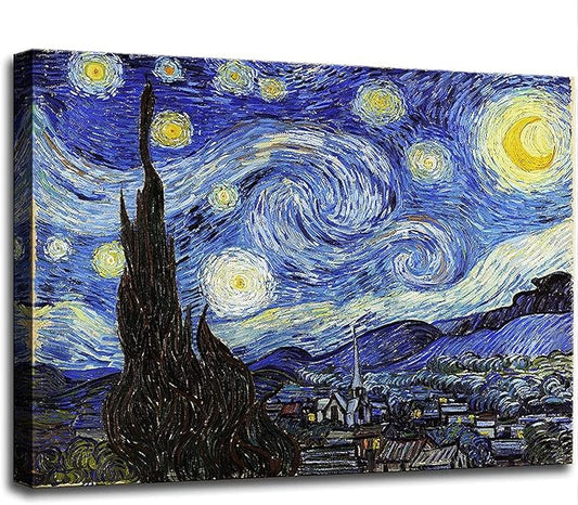 dgbtcart Starry Night, Vincent Van Gogh Canvas Wall art, Classic Paintings Reproduction Pictures Poster, Abstract Artwork Prints for Home Decor
