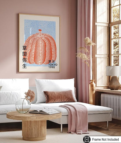 Poster Master Vintage Poster - Pumpkin Forever Print - Tokyo Art - Infinity Dots Art - Chic Gift for Men, Women - Perfect Decor for Living Room, Bedroom, Office, 18x24 Unframed Wall Art