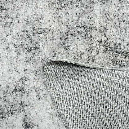 Living Room Area Rug 3x5 - Modern Abstract Washable Bedroom Rugs with Non Slip Rubber Backing Indoor Low Pile Carpet for Office Nursery Soft Ultra Thin Home Decor Floor Mat for Bathroom 3x5 Grey