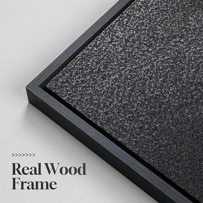 3D Wood Textured Framed Black and White Wall Art Set, Modern Neutral Abstract Geometric Paintings Artwork for Walls, Minimalist Black Wooden Pictures Wall Decor for Living Room Hallway Dining Bedroom