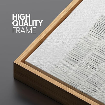 SIGNLEADER Framed Canvas Print Wall Art Set Minimalist Black and White Line Illustrations Minimal Decorative Bohemian Nordic for Living Room, Bedroom, Office - 24"x36"x3 NATURAL