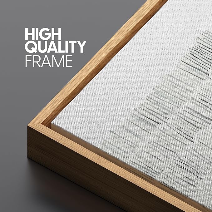 SIGNLEADER Framed Canvas Print Wall Art Set Minimalist Black and White Line Illustrations Minimal Decorative Bohemian Nordic for Living Room, Bedroom, Office - 16"x24"x3 NATURAL