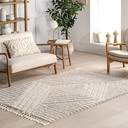 Nuloom Risette Beige, 12' x 15', Geometric, Soft and Textured, High Traffic, Stain Resistant, Easy Clean, Durable Area Rug for Bedroom, Living Room, Dining Space, Den, Foyer, Entryway