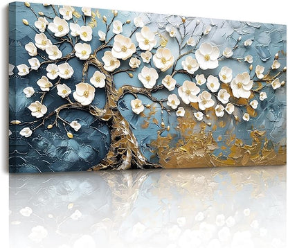 SERIMINO Large Wall Art, Tree of Life Wall Art, Abstract Art Wall Decor, Nature Floral Tree Painting Prints, Japanese Aesthetic Pictures for Living Room Bedroom Hallway Office Decorations 24"x48"