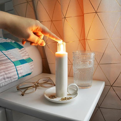 Suck UK Candle Lamp - LED Lamp - Wee Willie Winkie - Cordless Bedside Night Light - Table Lighting - Candlestick Light with Torch - Dimmable Touch Control - Rechargeable Portable Battery USB-C
