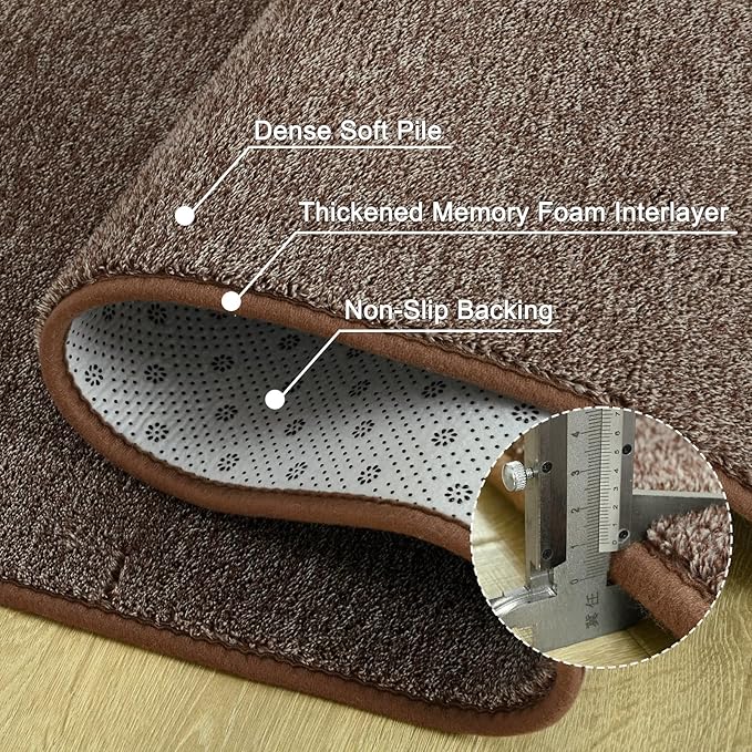 6x9 Area Rugs for Bedroom Living Room, Brown Soft Low-Pile Modern Indoor Thickened Memory Foam Non-Slip Washable Carpets for Kids Dorm Home Decor Rug