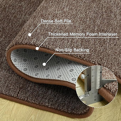 7x10 Area Rugs for Bedroom Living Room, Brown Soft Low-Pile Modern Indoor Thickened Memory Foam Non-Slip Washable Carpets for Kids Dorm Home Decor Rug