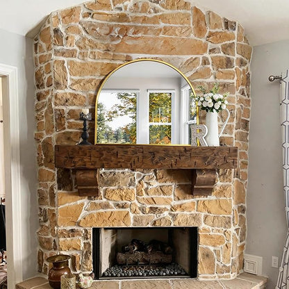 CIRCUMI Arched Wall Mirror, 36"x30" Gold Arched Mirror with Tempered Glass, Metal Frame, Large Size for Entryway Table, Mantel,Living Room,Over Sink,Arch Mirror for Decor,Shatterproof&Crystal-Clear