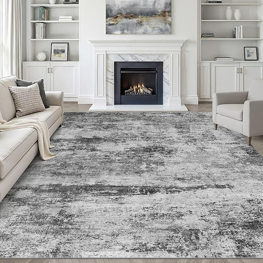 8x10 Area Rugs Living Room: Washable Large Abstract Neutral Modern Soft Rug Stain Resistant Indoor Floor Non-Slip Accent Carpet for Bedroom Nursery Playroom Dining Room Office Dorm Home House Decor