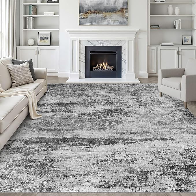 7x10 Area Rugs Living Room: Washable Large Abstract Neutral Modern Soft Rug Stain Resistant Indoor Floor Non-Slip Accent Carpet for Bedroom Nursery Playroom Dining Room Office Dorm Home House