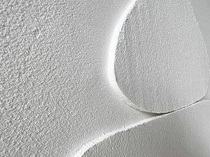 Creespi White Textured Wall Art - Hand Painted Minimalist 3D Art Painting 24x36 inches,Modern Abstract Oil Painting On Canvas for Home Wall Decor