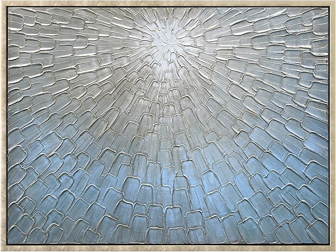 Empire Art Direct Ethereal Light Textured Metallic Hand Painted Blue Framed Canvas Wall Art, Ready to Hang, Living Room, Bedroom & Office, 30"x40"x1.5"