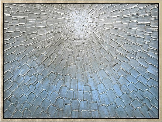 Empire Art Direct Ethereal Light Textured Metallic Hand Painted Blue Framed Canvas Wall Art, Ready to Hang, Living Room, Bedroom & Office, 30"x40"x1.5"