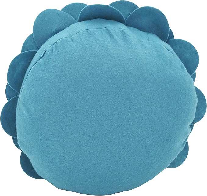 SARO LIFESTYLE Flower Design Poly Filled Throw Pillow, Teal, 13"