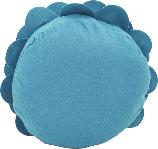 SARO LIFESTYLE Flower Design Poly Filled Throw Pillow, Teal, 13"