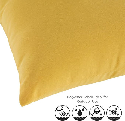 Set of 2 Outdoor Throw Pillows 19 x 12 Inch – Reversible Rectangle Patio Accent Pillows – Weather-Resistant Polyester Fabric – Eco-Friendly Recycled Polyfiber Fill – Sunbeam