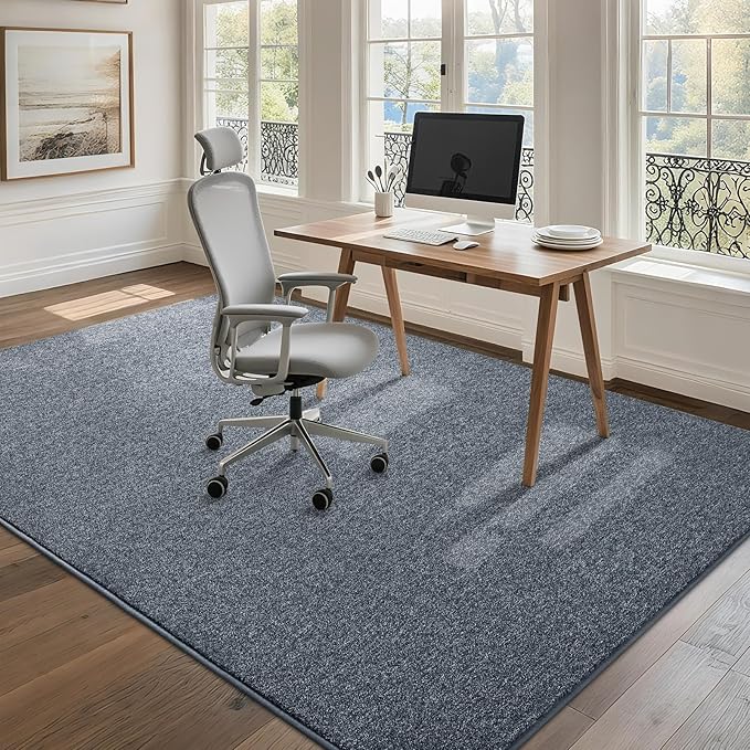 4x6 Area Rugs for Bedroom Living Room, Blue Soft Low-Pile Modern Indoor Thickened Memory Foam Non-Slip Washable Carpets for Kids Dorm Home Decor Rug