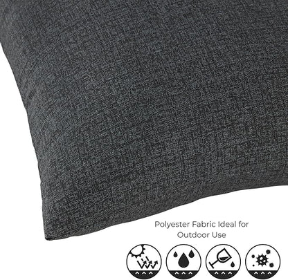 Set of 2 Outdoor Throw Pillows 19 x 12 Inch – Reversible Rectangle Patio Accent Pillows – Weather-Resistant Polyester Fabric – Eco-Friendly Recycled Polyfiber Fill – Carbon