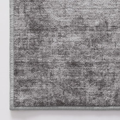 LUMI 8x10 Washable Area Rug for Living Room, Ultra Soft Modern Neutral Grey Rugs Non Slip with Rubber Backing, Low Profile, High Traffic, Stain Resistant Carpets, Ideal for Bedroom, Dining Room