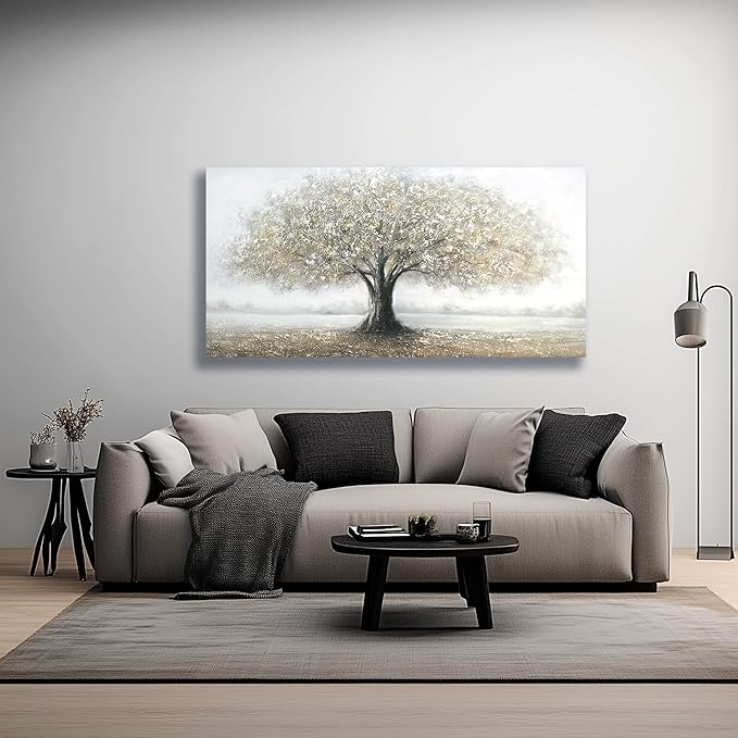 Yuaxker Tree of Life Wall Art Black and Gold Wall Decor Room Decor Aesthetic Landscape Artwork for Living Room Bedroom Dining Room Office Home Decor 20x40inch