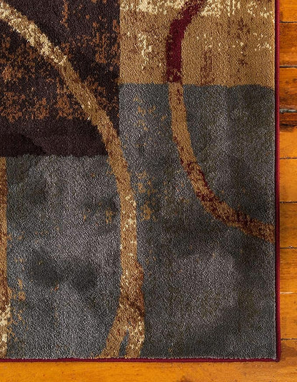 Unique Loom Barista Collection Area Rug - Kouillou (2' 2" x 6' 1" Runner, Multi/ Brown)