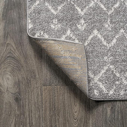 JONATHAN Y Boho Vintage Diamond Gray/Ivory Indoor Area Rug 12X18 ft, Moroccan Hype for Living Room, Bedroom, Kitchen, Office, Easy-Cleaning, High Traffic, Pet-Friendly, Non-Shedding (MOH101C-18)