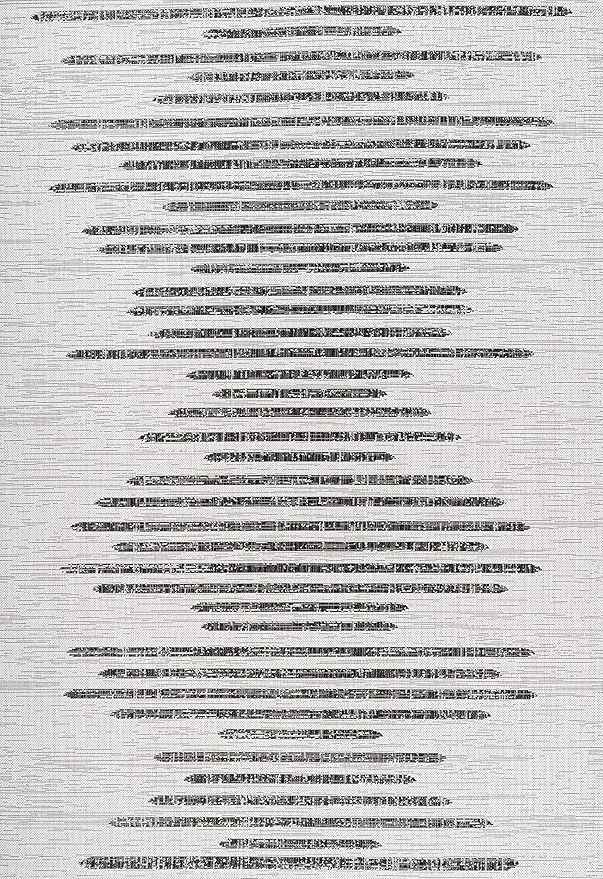 JONATHAN Y Stripe Geometric Indoor Outdoor Area Rug 4X6 Ivory/Black, Zolak Berber for Backyard, Patio, Porch, Easy-Cleaning, High Traffic, Pet-Friendly, Non-Shedding (SMB124D-4)