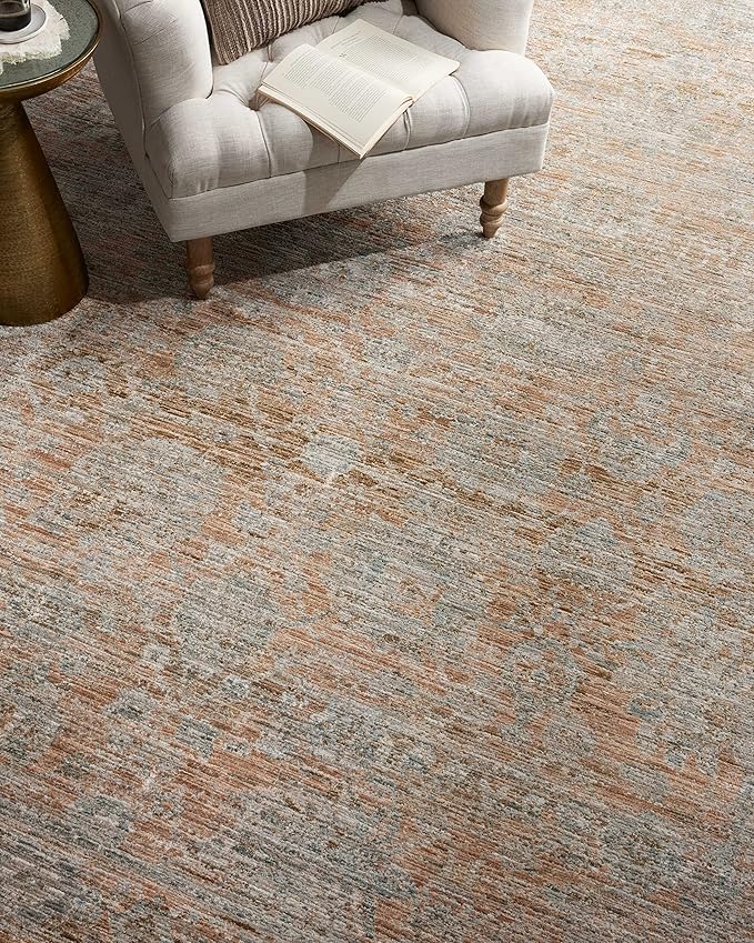 Loloi Jean Stoffer Katherine Collection KES-02 Terracotta/Smoke 2'-7'' x 16'-0'', .25" Pile Height, Runner Rug